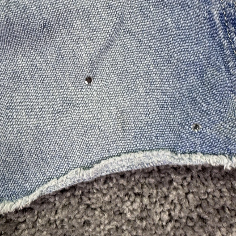 Gap Skirt Girls 8 Blue Denim Studded Mini Raw Hem Adjustable Waist Summer Casual